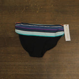 Anne Cole Fold Over Stripe Bikini Bottoms 25MB302101 Barcode Stripe Black M