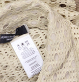 Carmen Marc Valvo Crochet Tunic Swim Cover Up Shirt Button Up Clay Brown XS