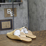 Journee Collection Akza Slip-On Square Toe Mule Flats Beige Brown 7.5M