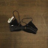 Salt + Cove Womens Solid Lurex Twist-Front Bikini Swim Top SC25081BT Black L