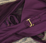 Becca Womens Muse Mesh-Overlay Bikini Swim Top 733257 Aubergine Purple L