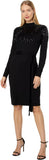 Vince Camuto Womens Sequin Embellished Turtleneck Midi Dress VC1M3244 Black M