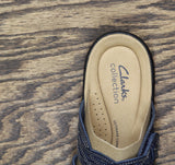 Clarks Womens Laurieann Ruby Flat Sandal 26177346 Navy Leather Blue 7M