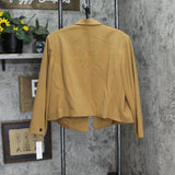 Calvin Klein Plus Size Cropped Long-Sleeve Blazer Jacket Luggage Brown 22W
