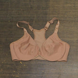 Glamorise Plus Size Front-Closure Smoothing Wonderwire Bra Cappuccino Brown 34C