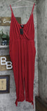 CCX by City Chic Womens Trendy Plus Size Knot Hem V Faux Wrap Jumpsuit Red 20W