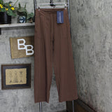 Anne-Kaci Womens Knit Flare Leg Drawstring Pants Brown M