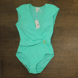 Bleu Rod Beattie Pique Ole Tank One-Piece Swimsuit Tahiti Teal Blue Green 12