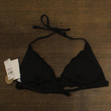 Becca Womens Colette Crochet Flower Halter Swim Bikini Top 843157 Black D