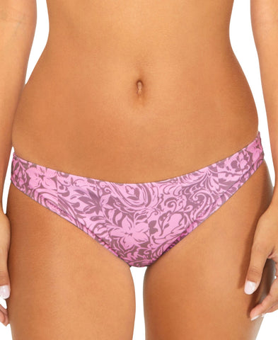 Raisins Juniors Lowrider Printed Bikini Bottom N710943 Mauve Pink M