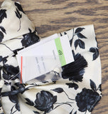 Taylor Womens Petite Floral-Print Ruffled-Hem Dress 4160P Ecru Black Multi 8P