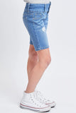 Ymi Girls Essential Mid-Rise 3-Button Bermuda Shorts Medium Blue 14