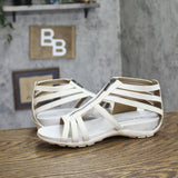 Bearpaw Womens Ronda Gladiator Sandals 91524293 White / Gray 10M