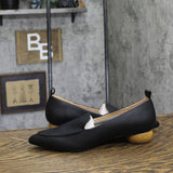 Journee Collection Womens Maggs Faux Wood Block Heel Loafers MAGGS Black 7.5M