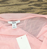 Bar III Womens Mesh Flutter-Sleeve Top Cupid Blush XL