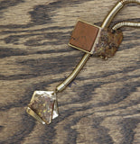 Viola Statement Lariat Necklace & Dangle Earring Set Gold / Brown