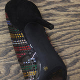 INC Womens Zitah Slip On Dressy Pumps Shoes Multi Vinyl Black 6.5M