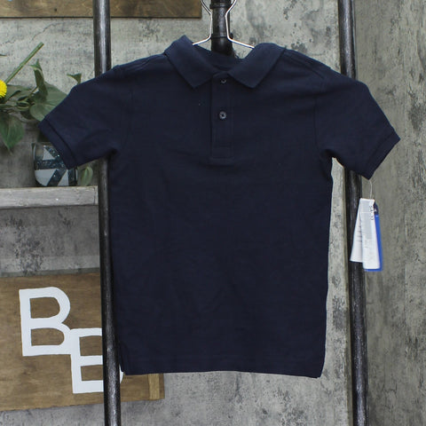 Nautica Little Boys Uniform Stretch Double Pique Polo Shirt Navy Blue M