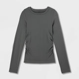 A New Day Womens Long Sleeve Seamless T-Shirt 92786504 Gray S
