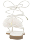 INC International Concepts Womens Gilma Flower Flat Sandals White Smooth 8M