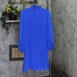 DKNY Womens Ruffled Above Knee Sheath Dress DD1JI167 Blue 6