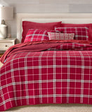Charter Club Brushed Cotton Plaid 3-Pc. Quilt Set 100214894KG Red Combo King