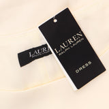 Lauren Ralph Lauren Cape Georgette Cocktail Dress Mascarpone Cream Off White 10