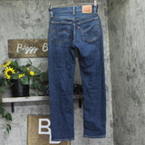Levi's Womens Wedgie Button Fly Straight Jeans Indigo Here We Go Blue 26x28
