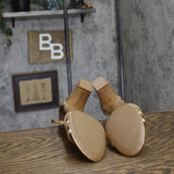 Naturalizer Heidi Faux Leather Block Heel Sandals Light Champagne Brown 6.5M