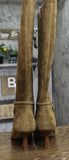 COACH Raquel Sue Suede Heeled Knee-High Boots CW984 Cedar Brown 10B