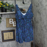 Island Escape Womens Magnolia Underwire Swim Dress One Piece Black Blue Multi 16