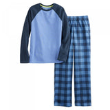 Sonoma Goods For Life Boys Raglan Top & Bottoms Pajama Set ES32R500RP Blue L