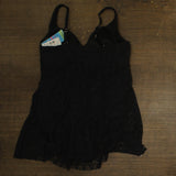 Swim Solutions Tummy Control Lace Swimdress One Piece 60200108X Black 20W