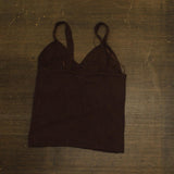 And Now This Cropped Ribbed Sleeveless Sweater Tank Brown L