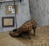 On 34th Womens Jeules Pointed-Toe Slip On Pumps Leopard Microsuede 7M