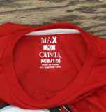 Max & Olivia Boys Santa Claus 2-Piece Christmas Pajama Set Red / Black M