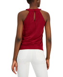 INC International Concepts Gathered Halter Neck Blouse Top Ruby Slipper Red L