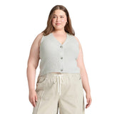 Universal Thread Womens Button-Front Sweater Vest 94429990 Light Gray XXL