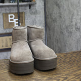 UGG Womens Classic Mini Platform Boot Ankle Bootie 1134991 Smoke Plume Gray 5M