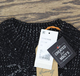 Weatherproof Vintage Mock Neck Ribbed Knit Pullover Sweater Caviar Black XS