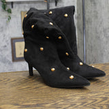 A New Day Womens Justice Boots Faux Suede Studded 94568942 Jet Black 7.5M