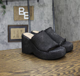 Wild Pair Womens Mahrshah Platform Sandals Denim 10020355700 Black Multi 7M