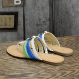 Tommy Hilfiger Women's Liz Thong Sandals LIZ White Multi 6.5M