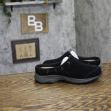 Easy Spirit Travelport Womens Slip On Suede Athletic Clogs Black 5M