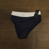 Lauren Ralph Lauren Bel Air Banded High Waist Bikini Bottom Dark Navy Blue 8