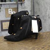 A New Day Studded Faux Suede Mid-Calf Boots with Cone Heel 94568943 Jet Black 8M
