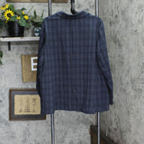 DG2 Womens 2-Button Knit Plus Size Blazer Jacket Coat Gray Plaid 2X