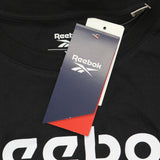 Reebok Womens Logo Cotton Graphic T-Shirt Tee IT8891 Black XS