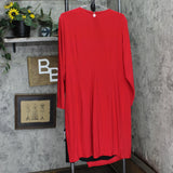 Tommy Hilfiger Womens Plus Size Faux-Wrap Asymmetric Sheath Dress Red 18W
