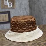 Lauren Ralph Lauren Suede Bucket Hat with Faux Sherpa Lining Whiskey Brown